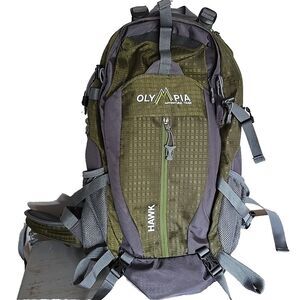 Olympia USA Hawk Outdoor Backpack Green Gray Hiking Outdoors